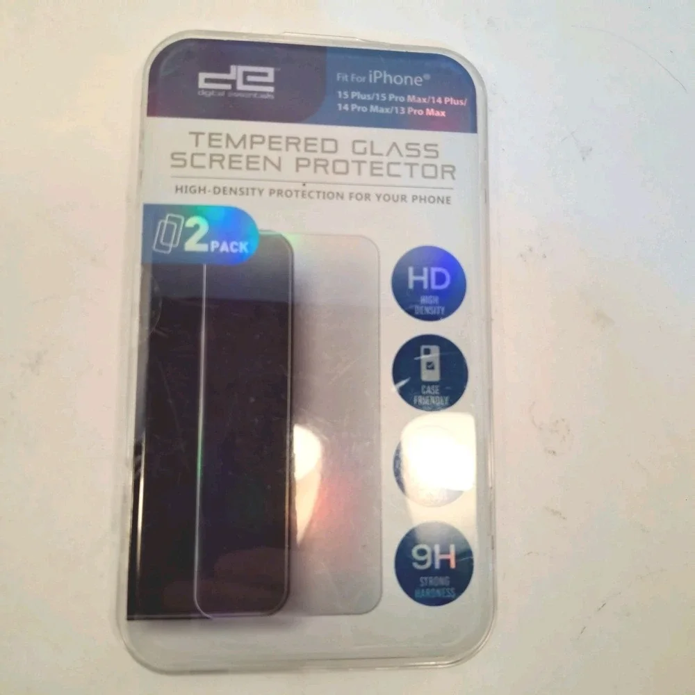 Digital Essentials Tempered Glass Screen Protector for iPhones 13,14,15- 2 Pack
